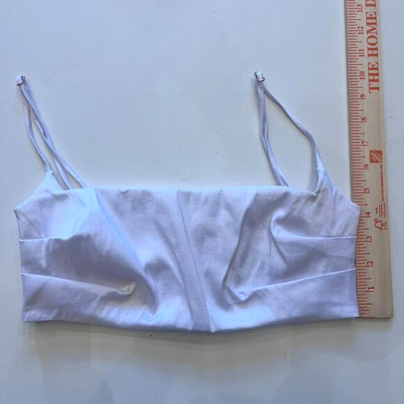 Revolve Nookie Reese White Crop Tank Top Bow Detail Back Sz M NWT - Picture 8 of 12